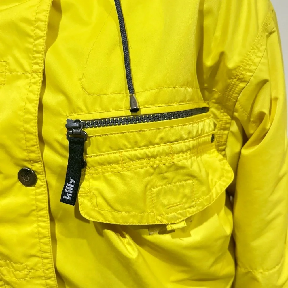 Vintage 1990’s Killy yellow oversized Ski Jacket removable collar zippered sz 6 - Picture 11 of 16
